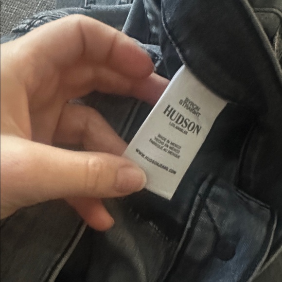 Hudson Los Angeles denim grey charcoal jeans Byron straight - Picture 5 of 6